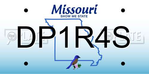 DP1R4S Missouri License Plate