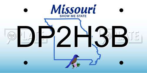 DP2H3B Missouri License Plate