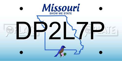 DP2L7P Missouri License Plate