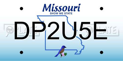 DP2U5E Missouri License Plate