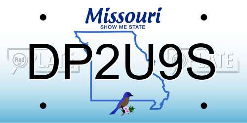 DP2U9S Missouri License Plate