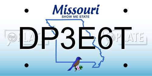 DP3E6T Missouri License Plate