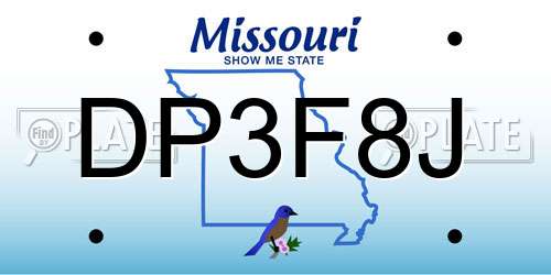 DP3F8J Missouri License Plate