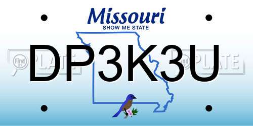 DP3K3U Missouri License Plate