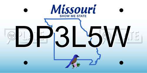 DP3L5W Missouri License Plate