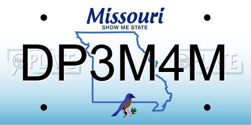 DP3M4M Missouri License Plate