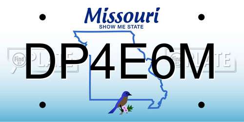 DP4E6M Missouri License Plate