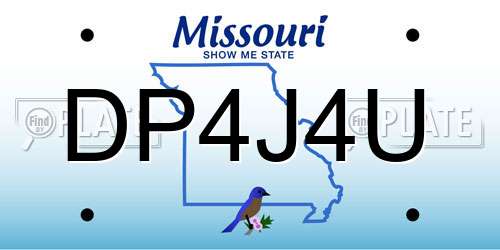 DP4J4U Missouri License Plate