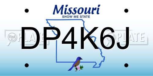 DP4K6J Missouri License Plate