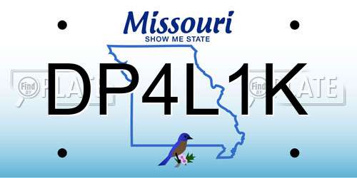 DP4L1K Missouri License Plate