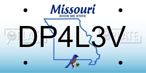 DP4L3V Missouri License Plate