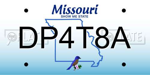 DP4T8A Missouri License Plate