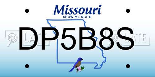 DP5B8S Missouri License Plate