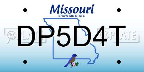 DP5D4T Missouri License Plate