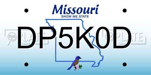 DP5K0D Missouri License Plate