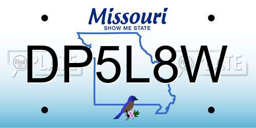 DP5L8W Missouri License Plate