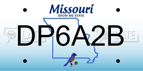 DP6A2B Missouri License Plate