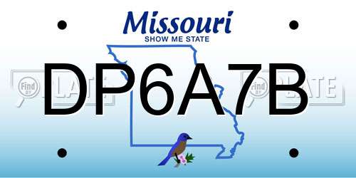 DP6A7B Missouri License Plate
