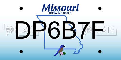 DP6B7F Missouri License Plate