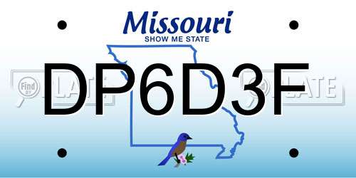 DP6D3F Missouri License Plate