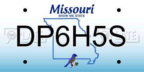DP6H5S Missouri License Plate