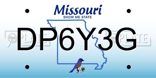 DP6Y3G Missouri License Plate