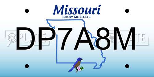 DP7A8M Missouri License Plate