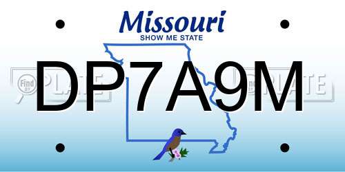 DP7A9M Missouri License Plate