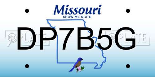 DP7B5G Missouri License Plate