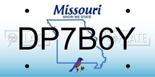 DP7B6Y Missouri License Plate