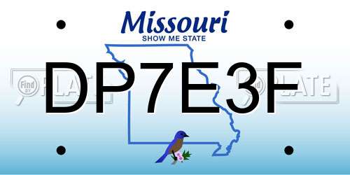 DP7E3F Missouri License Plate