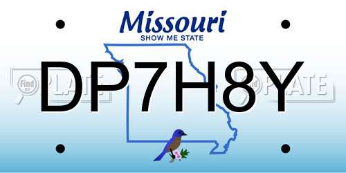 DP7H8Y Missouri License Plate