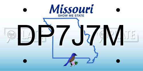DP7J7M Missouri License Plate