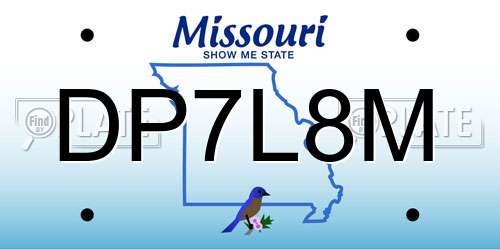 DP7L8M Missouri License Plate