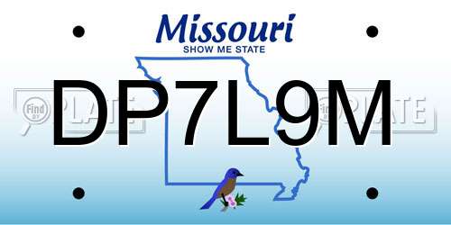 DP7L9M Missouri License Plate