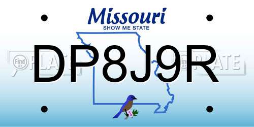 DP8J9R Missouri License Plate