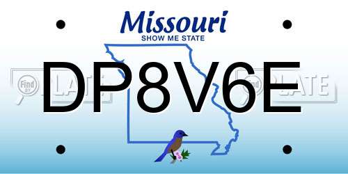DP8V6E Missouri License Plate