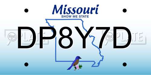 DP8Y7D Missouri License Plate