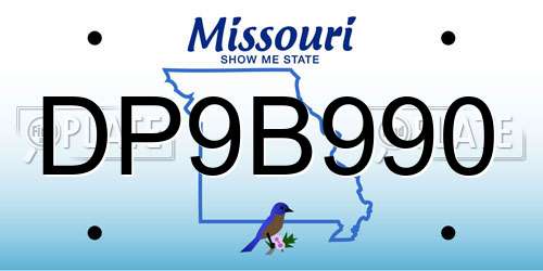 DP9B990 Missouri License Plate