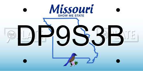DP9S3B Missouri License Plate