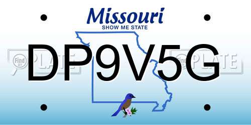 DP9V5G Missouri License Plate