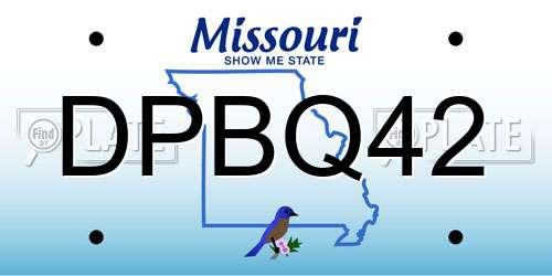 DPBQ42 Missouri License Plate