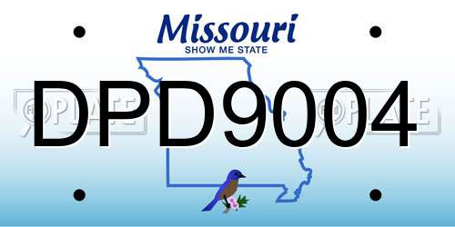 DPD9004 Missouri License Plate