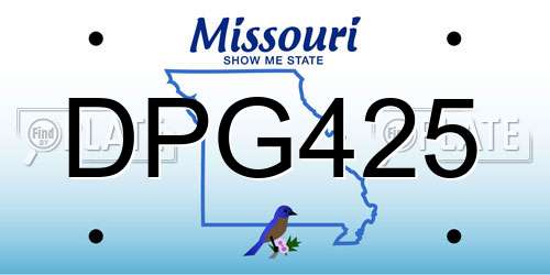 DPG425 Missouri License Plate