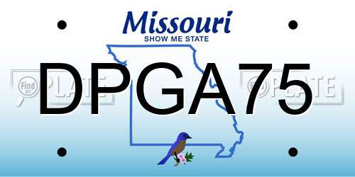 DPGA75 Missouri License Plate