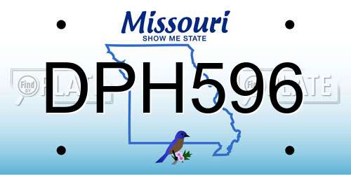 DPH596 Missouri License Plate