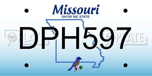 DPH597 Missouri License Plate