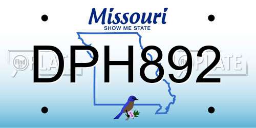 DPH892 Missouri License Plate
