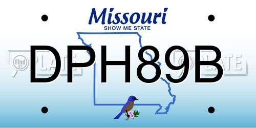 DPH89B Missouri License Plate