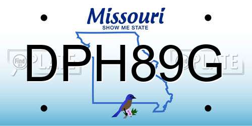 DPH89G Missouri License Plate